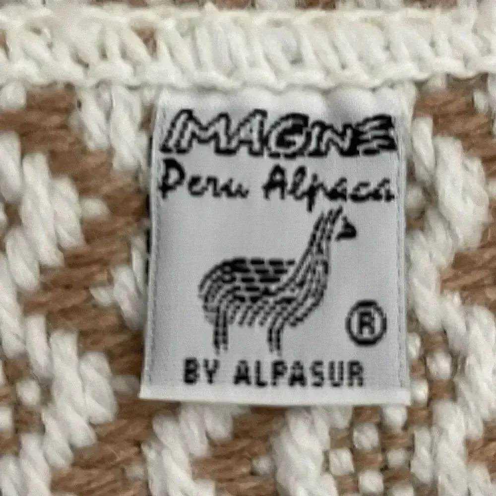 Alpasur White Cream Abstract Tinsel Alpaca Women’s Scarf One Size #1011